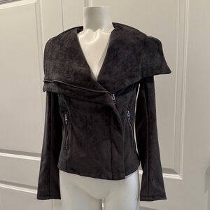 Blank NYC Suede Like Jacket with Oversized Collar